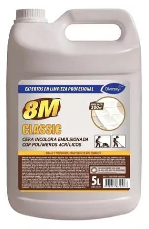 Cera Autobrillo Incolora 8m Classic Bidon 5lts Diversey