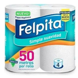 Papel Higiénico Simple Suavidad Felpita 4 x50m