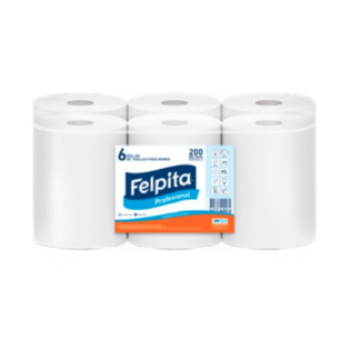 TOALLA DE MANO FELPITA X 200 MTS X 6 UN