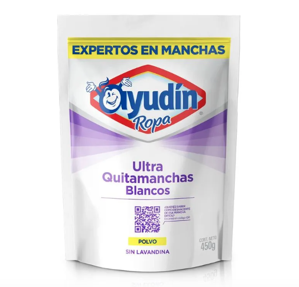 Ultra Quitamanchas Ropa En Polvo Ayudín Ropa Blanca 450 Gr